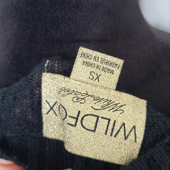 Wildfox White Label USA Sequin Black Wool Blend Top Size XS - Picture 8 of 9